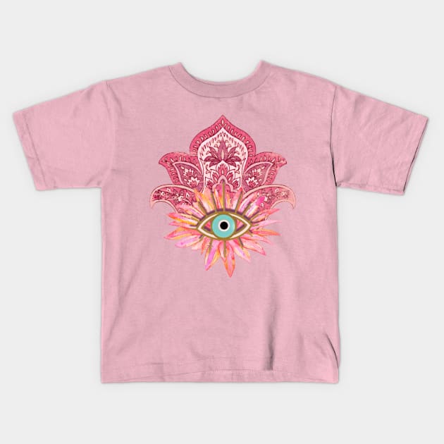 Evil Eye Karma And Love Good Luck Charm Kids T-Shirt by ArtisticEnvironments